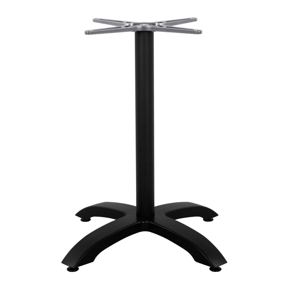 Tischuntergestell aus schwarzem Aluminium mit Klappboden in Grau | Höhe 73 cm