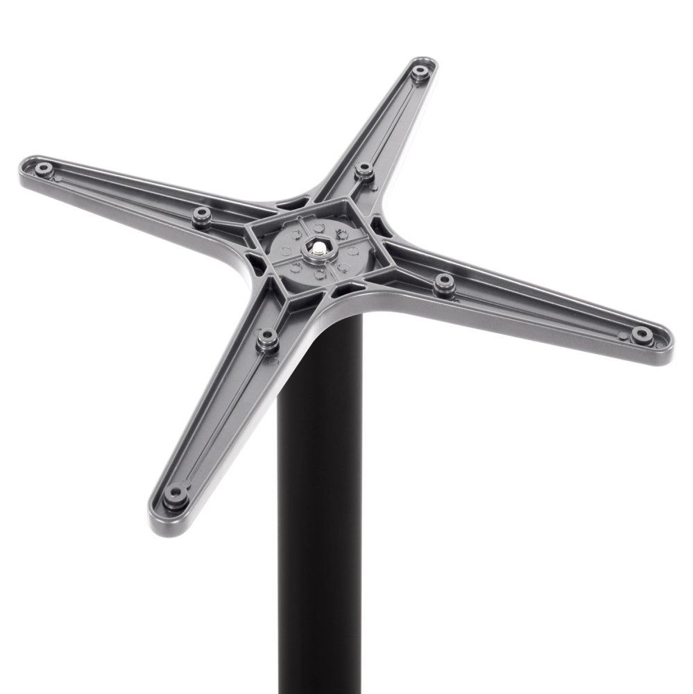 Tischuntergestell aus schwarzem Aluminium mit Klappboden in Grau | Höhe 73 cm