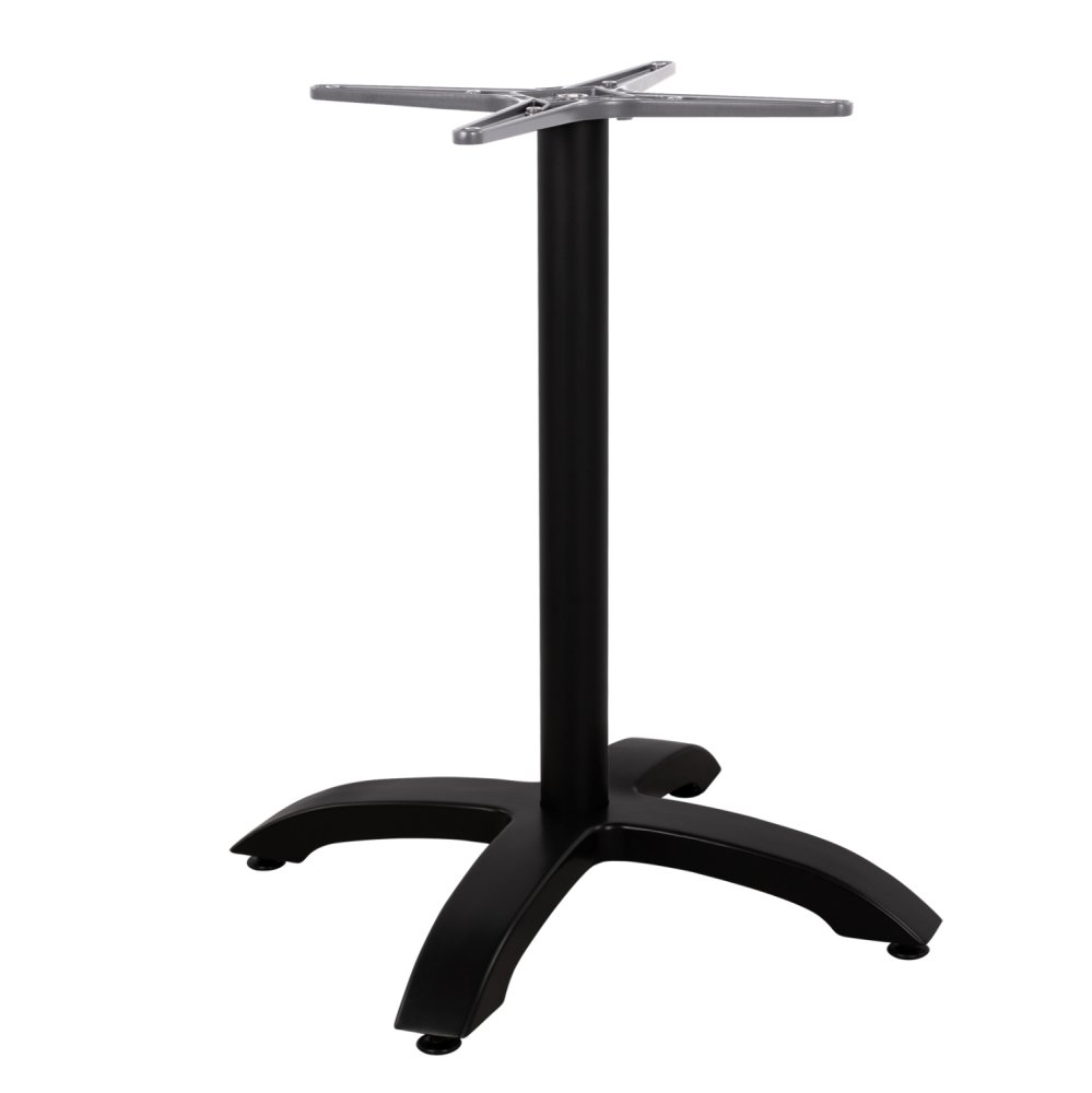 Tischuntergestell aus schwarzem Aluminium mit Klappboden in Grau | Höhe 73 cm