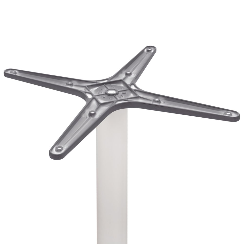 Tischuntergestell aus weißem Aluminium mit Klappboden in Grau | Höhe 73 cm