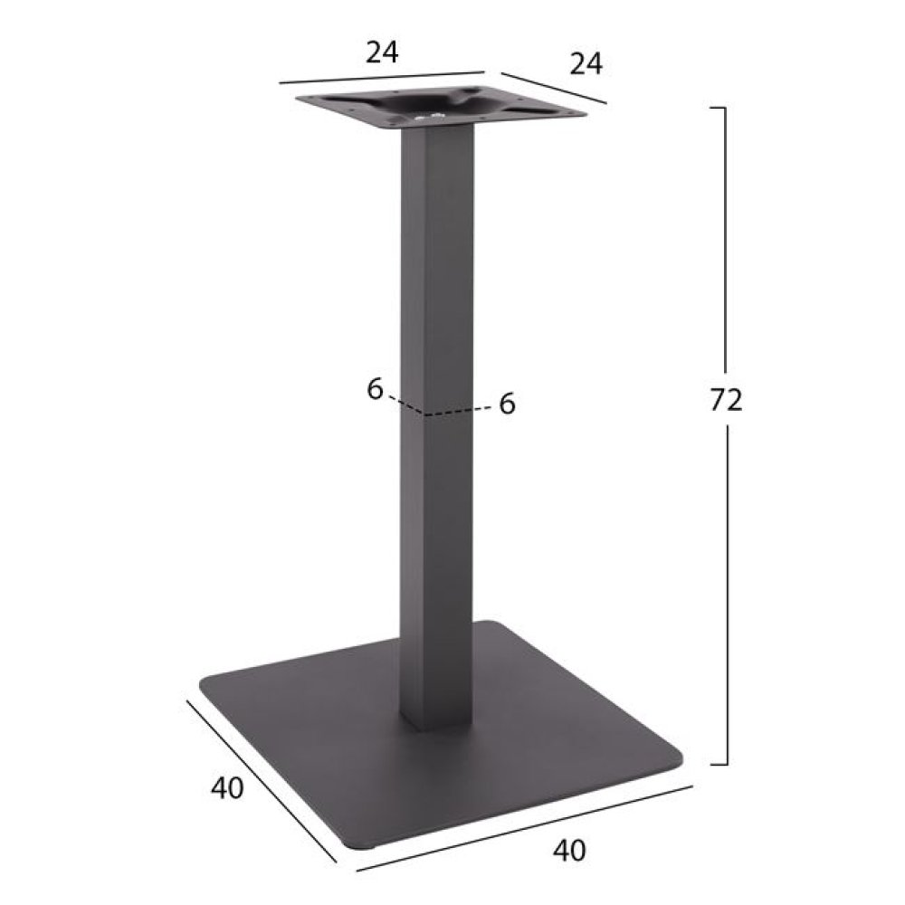 Βάση τραπεζιού από γκρι ματ μέταλλο 40x40x72cm