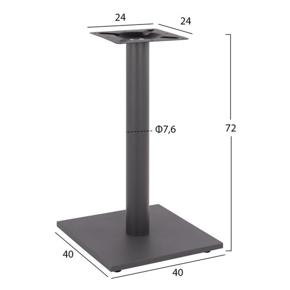 Mattgraues Tischuntergestell aus Metall 40x40xH72cm