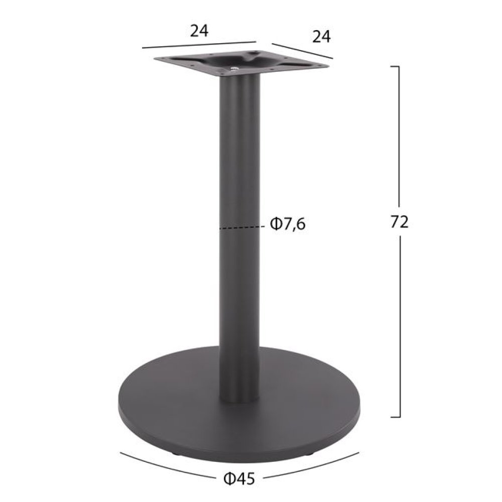 Tischuntergestell aus mattgrauem Metall Φ45xH72 cm