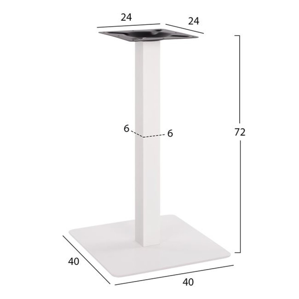 Βάση τραπεζιού από μαύρο ματ μέταλλο 40x40xH72cm