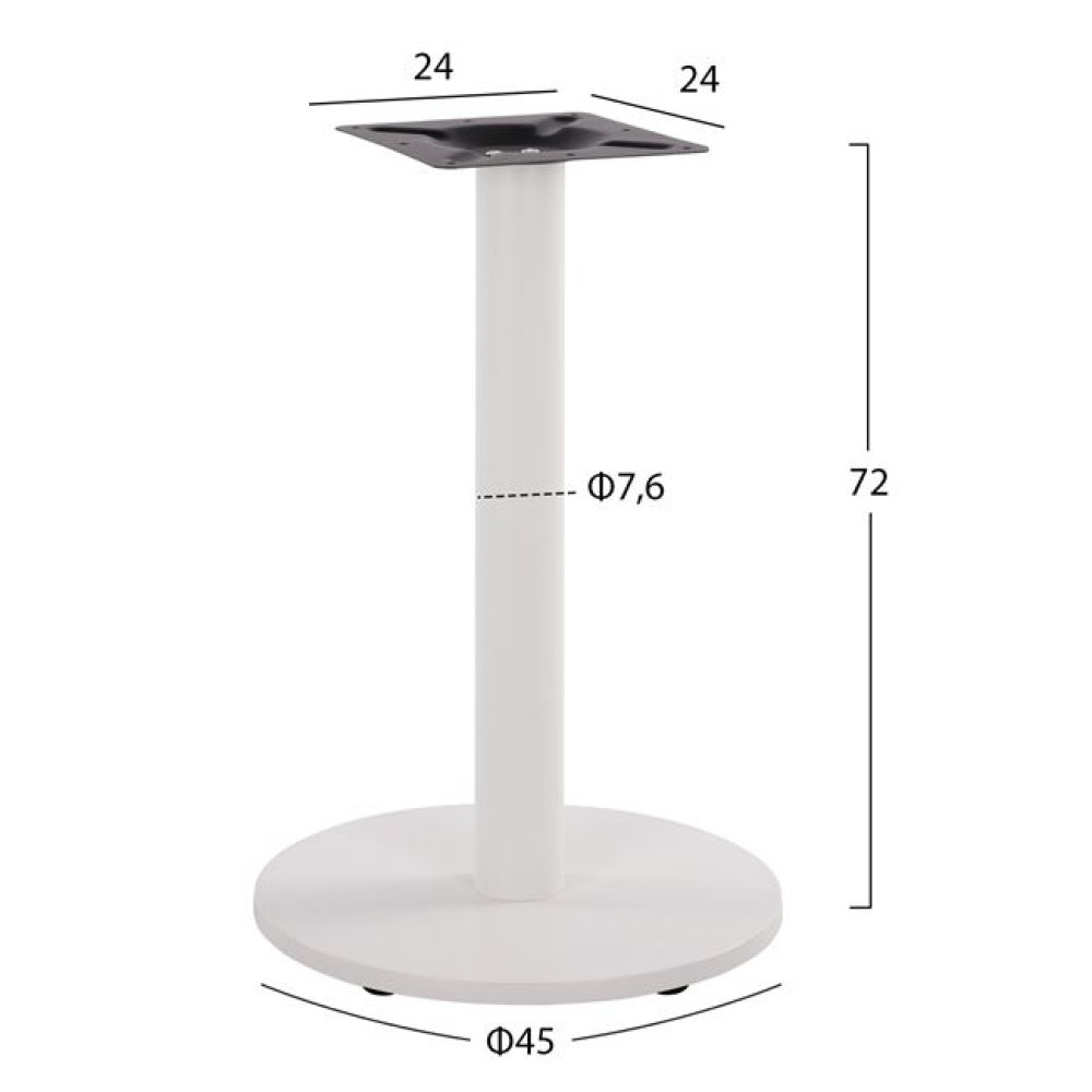 Βάση τραπεζιού από μέταλλο λευκό ματ Φ45xΥ72cm