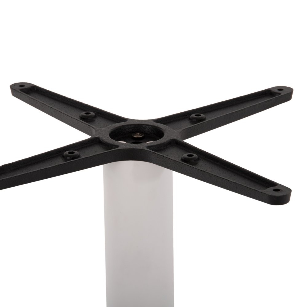 UNTERGESTELL FÜR STEHTISCH MITTELHÖHE - WEIß MATTEM METALL - HÖHENVERSTELLER - KREUZ 46Χ46cm 45Χ45Χ94 cm