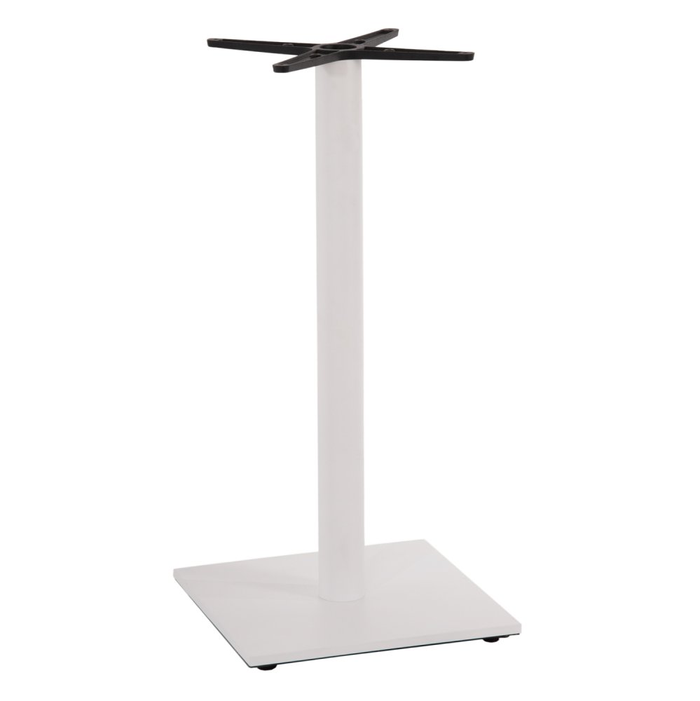 UNTERGESTELL FÜR STEHTISCH MITTELHÖHE - WEIß MATTEM METALL - HÖHENVERSTELLER - KREUZ 46Χ46cm 45Χ45Χ94 cm