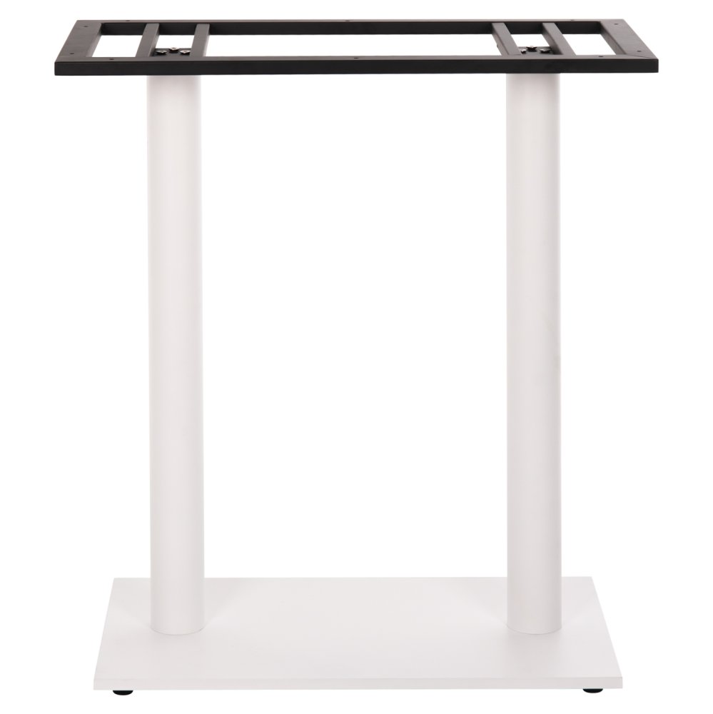 STEHTISCHGESTELL MITTELHÖHE AUS MATTWEIßEM METALL 2-SÄULEN 40Χ80Χ90 cm