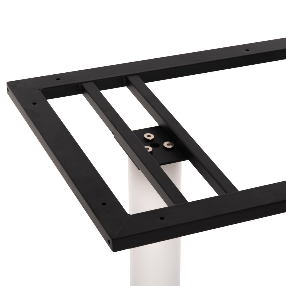 STEHTISCHGESTELL MITTELHÖHE AUS MATTWEIßEM METALL 2-SÄULEN 40Χ80Χ90 cm