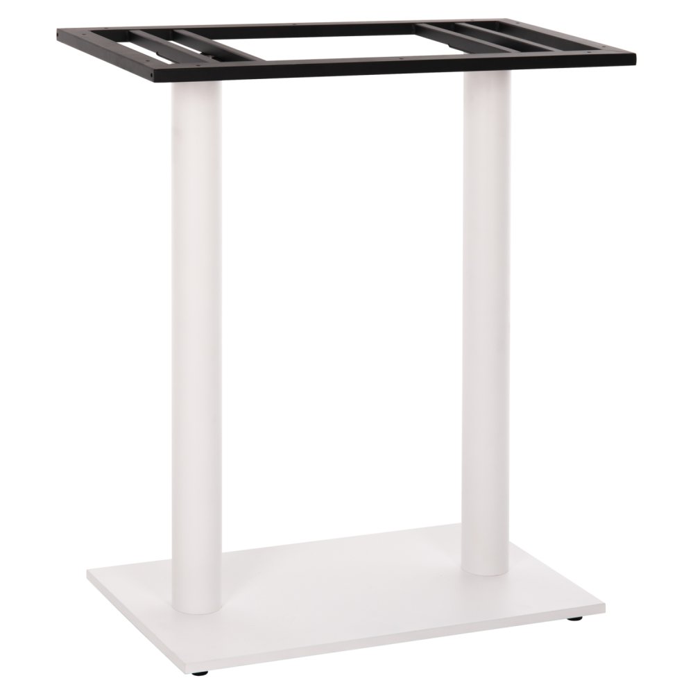 STEHTISCHGESTELL MITTELHÖHE AUS MATTWEIßEM METALL 2-SÄULEN 40Χ80Χ90 cm