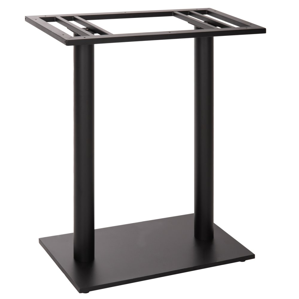 STEHTISCHGESTELL MITTELHÖHE MATTSCHWARZES METALL 2-SÄULEN 40Χ80Χ90 cm