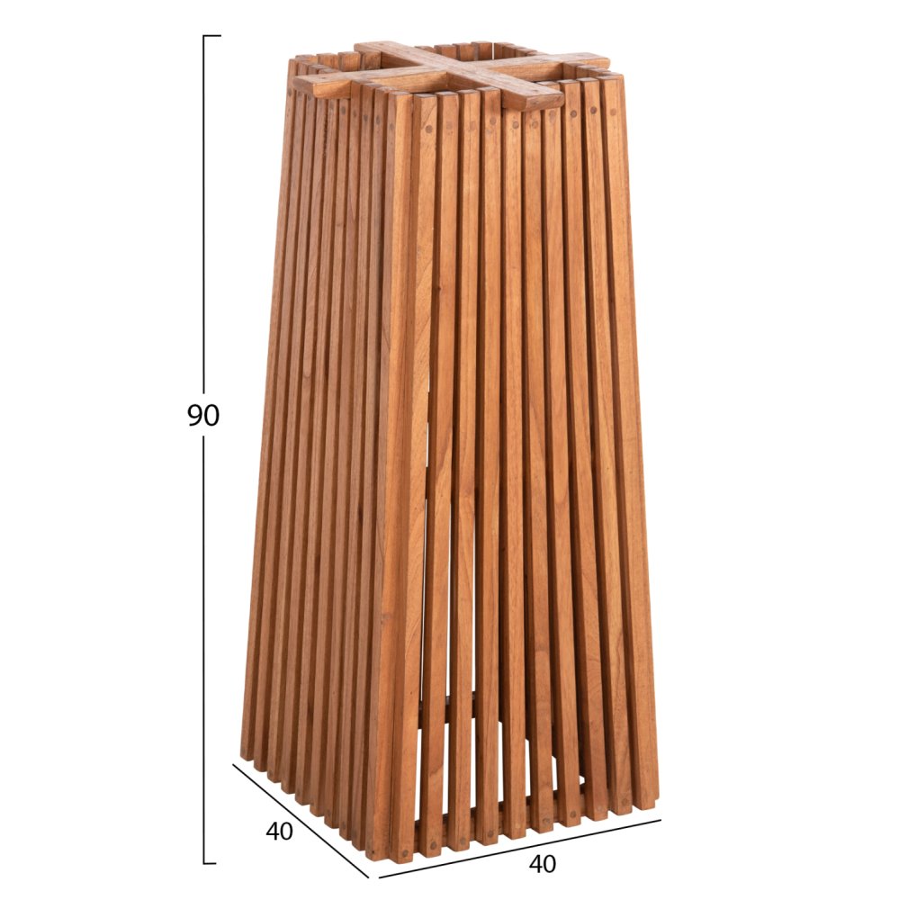 BARTISCHBEINE-UNTERGESTELL QUADRATISCH MINDIHOLZ IN NATUR FARBE 40x40x90Hcm