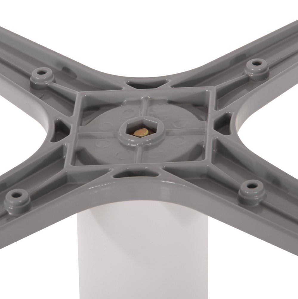 UNTERGESTELL FÜR TISCH ALUMINIUM MATTWEISS-48x48cm KREUZ- 45Χ45Χ73 cm - Kopie