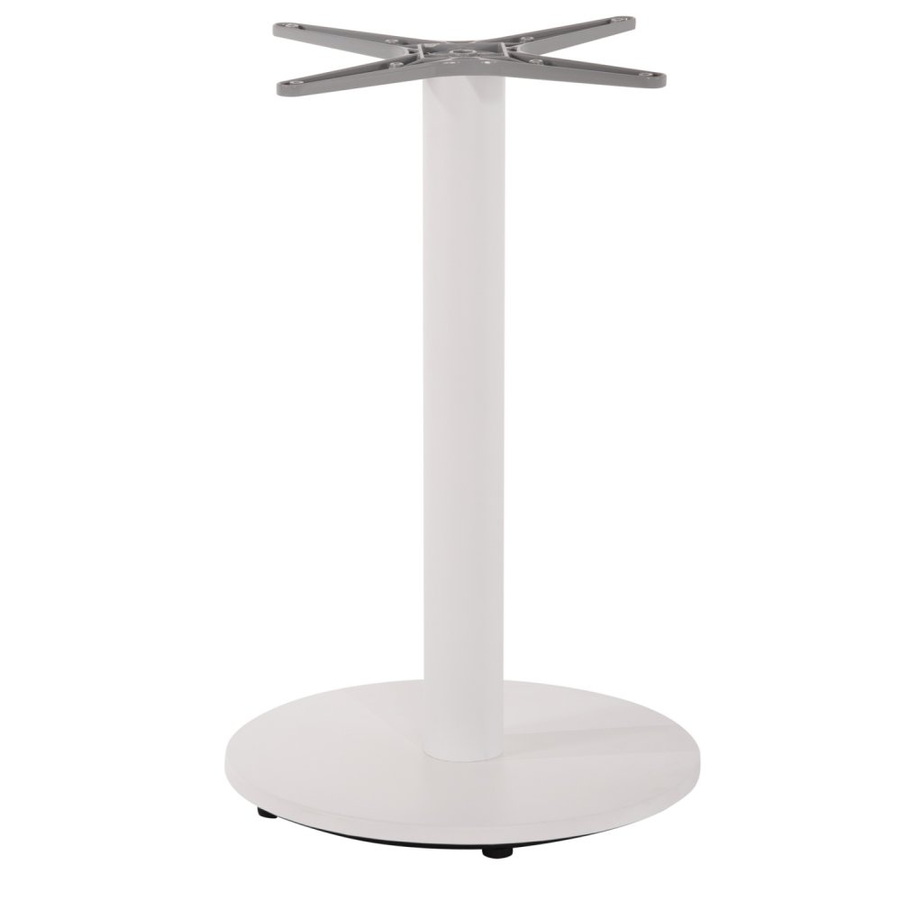 ALUMINIUM-TISCHGESTELL RUND WEIß MATTE KREUZ 48X48cm Φ45X72cm