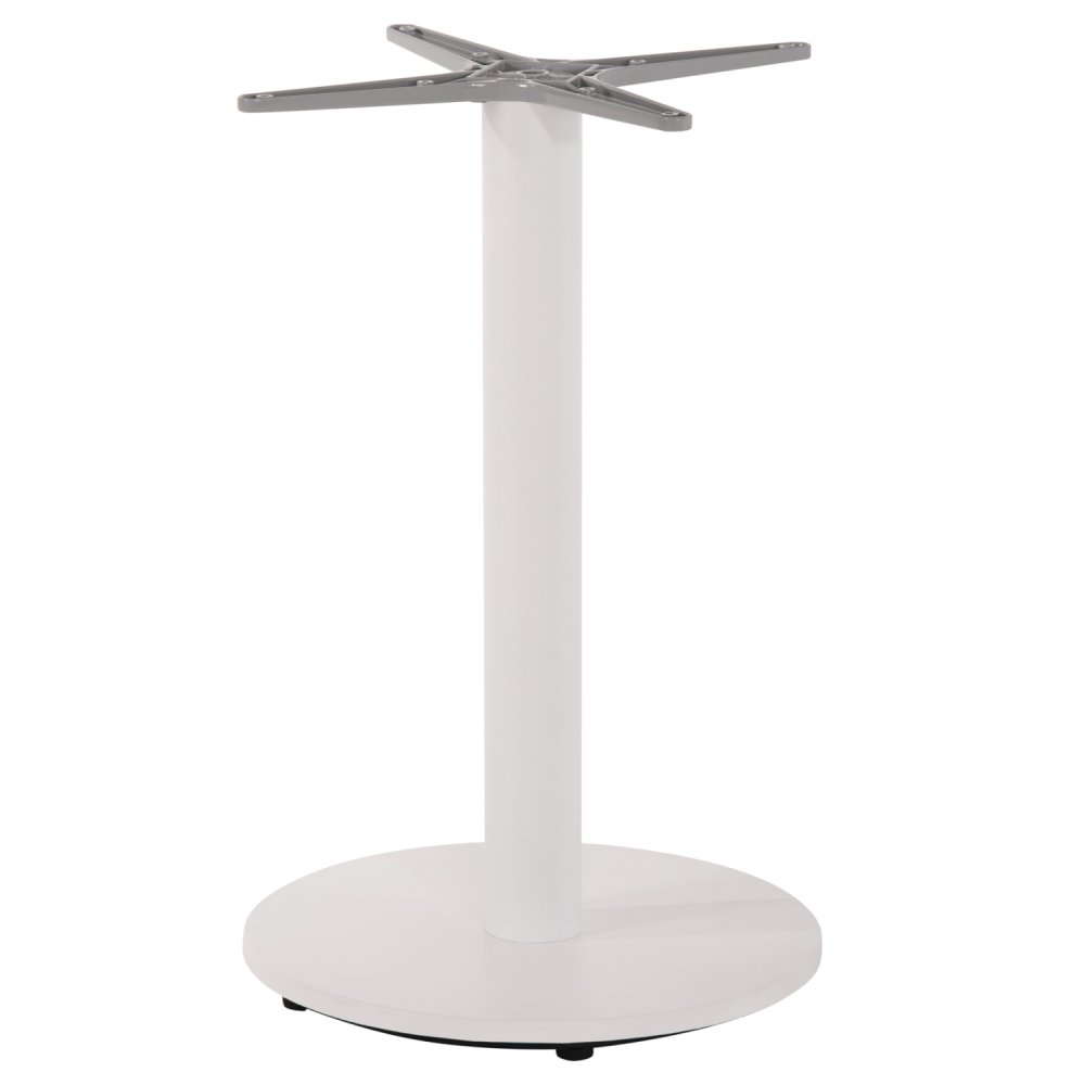 ALUMINIUM-TISCHGESTELL RUND WEIß MATTE KREUZ 48X48cm Φ45X72cm