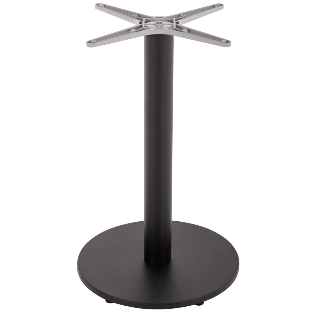 ALUMINIUM-TISCHGESTELL RUND SCHWARZ MATTE KREUZ 48X48cm Φ45X73cm