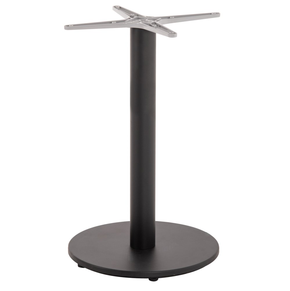 ALUMINIUM-TISCHGESTELL RUND SCHWARZ MATTE KREUZ 48X48cm Φ45X73cm