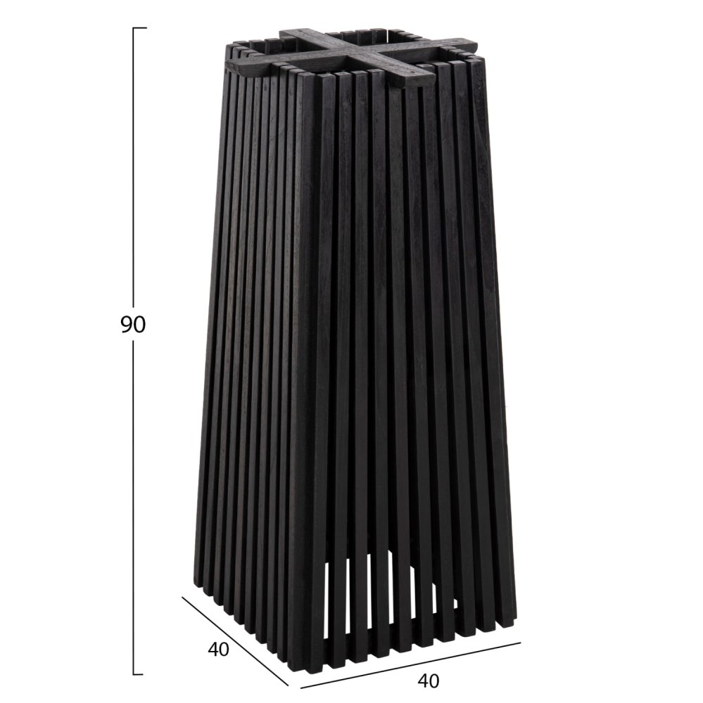 BARTISCHBEINE-UNTERGESTELL QUADRATISCH MINDIHOLZ IN SCHWARZ 40x40x90Hcm