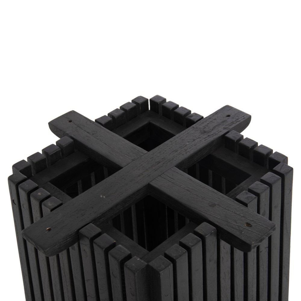 BARTISCHBEINE-UNTERGESTELL QUADRATISCH MINDIHOLZ IN SCHWARZ 40x40x90Hcm