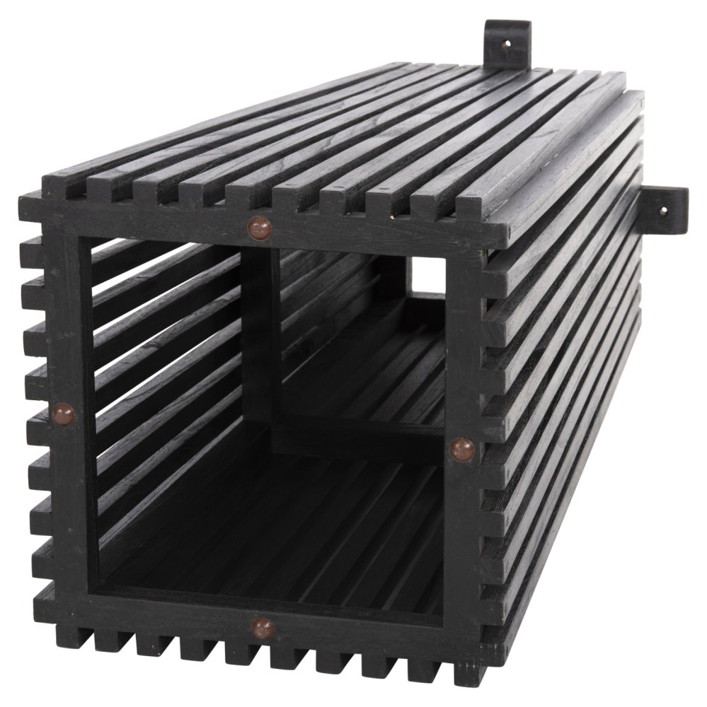 BARTISCHBEINE-UNTERGESTELL QUADRATISCH MINDIHOLZ IN SCHWARZ 40x40x90Hcm
