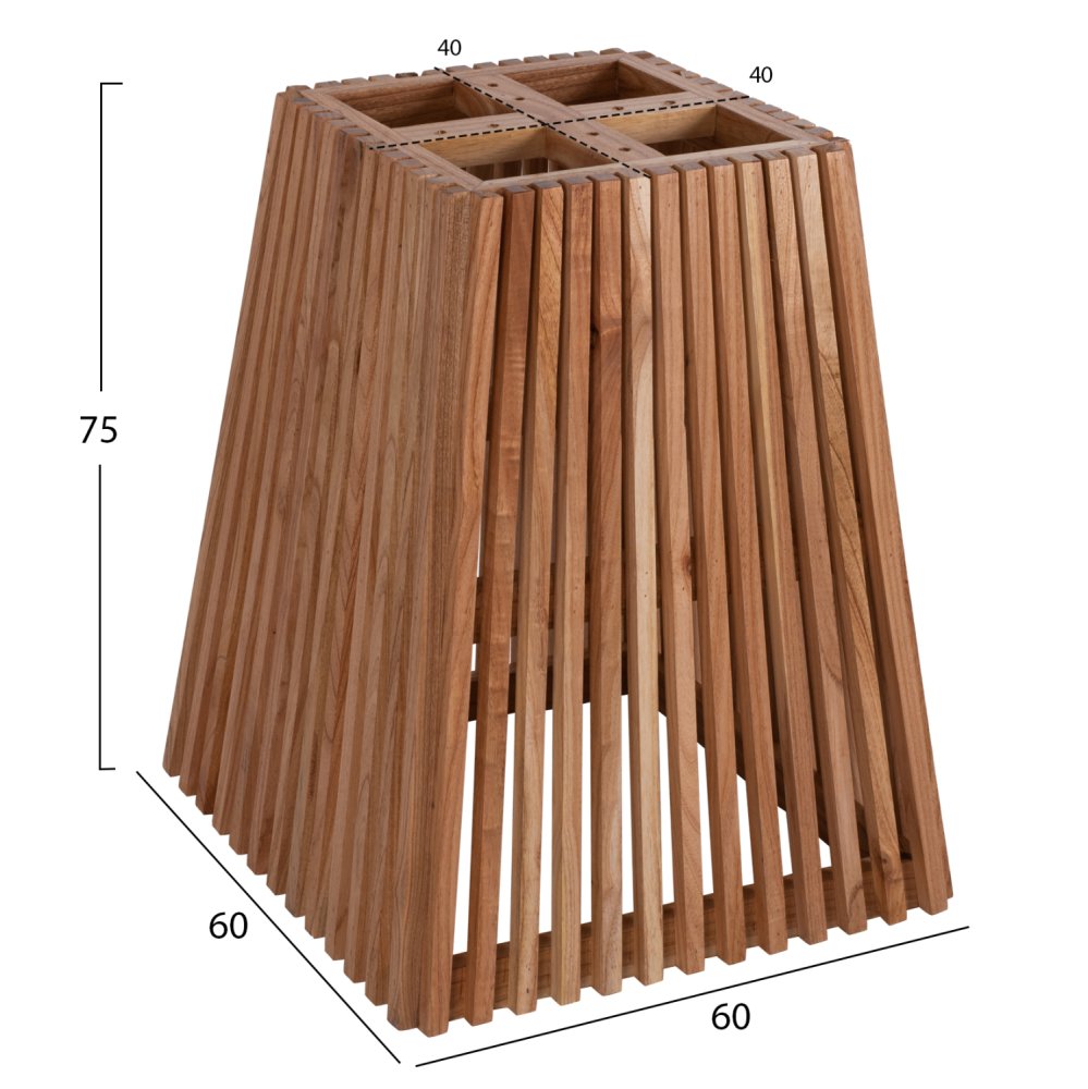 HOLZ-TISCHGESTELL FÜR DEN INNENBEREICH "MINDI" 60x60x75 cm