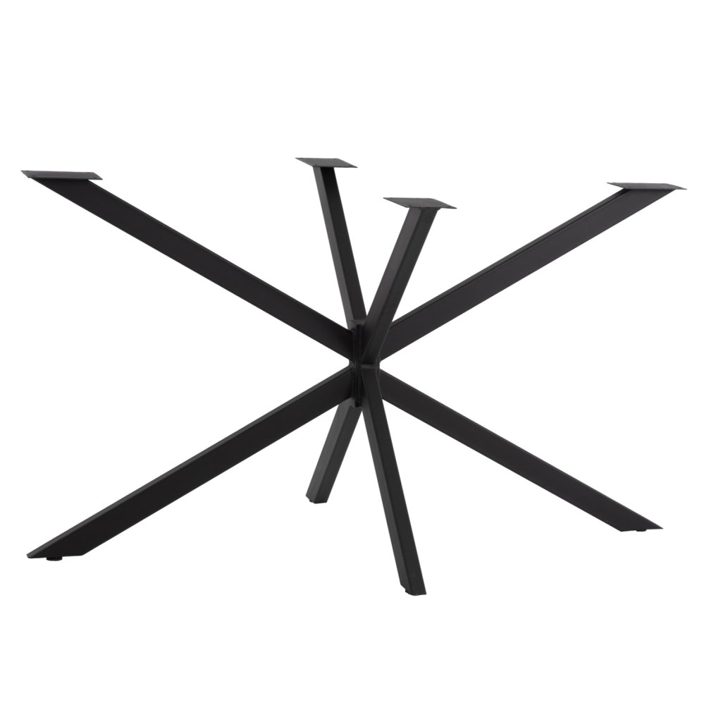 SCHWARZ METALL DOPPELKREUZ-TISCHUNTERGESTELL 130 x 72 x 71,5 cm