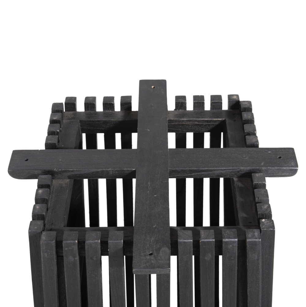 TISCHBEINE-UNTERGESTELL QUADRATISCH MINDIHOLZ IN SCHWARZ 60x60x73Hcm