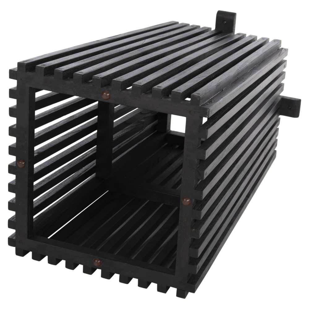 TISCHBEINE-UNTERGESTELL QUADRATISCH MINDIHOLZ IN SCHWARZ 60x60x73Hcm