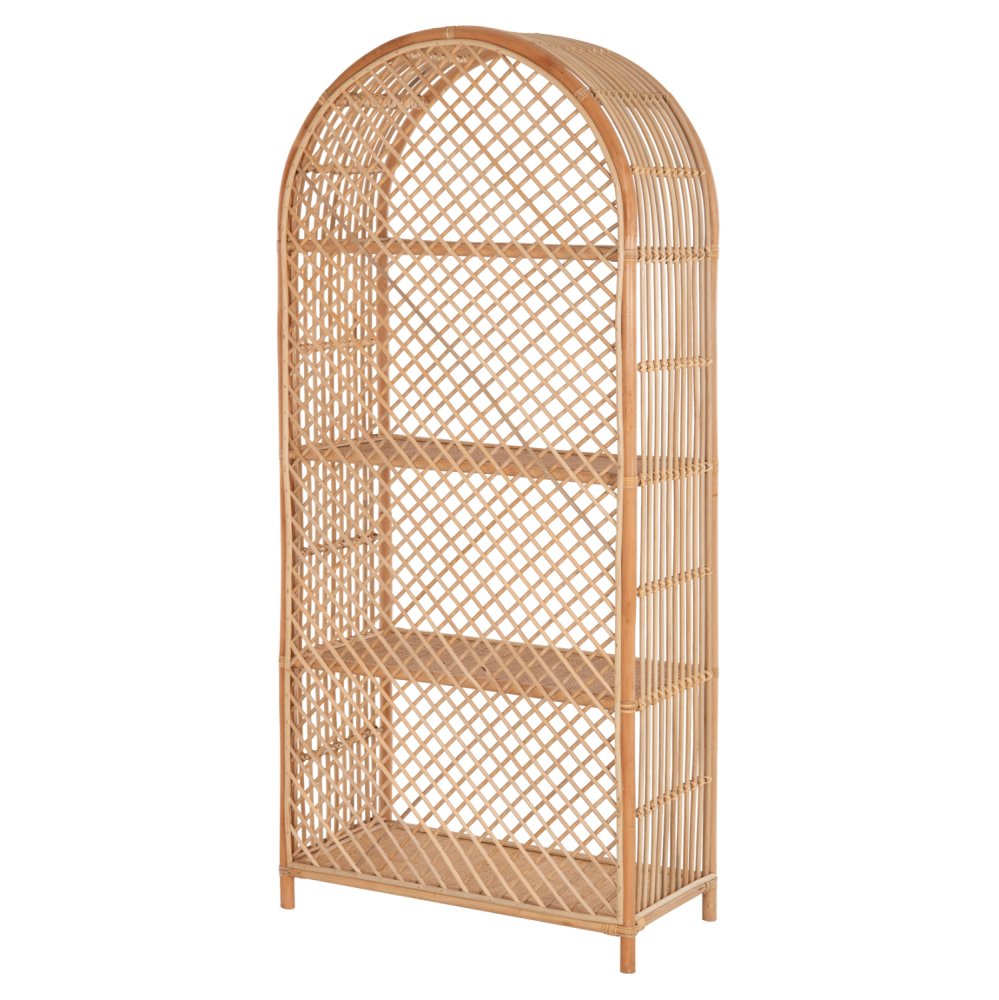 BÜCHERREGAL AUS NATÜRLICHEM RATTAN IN NATÜRLICHER FARBE 80x40x182Hcm