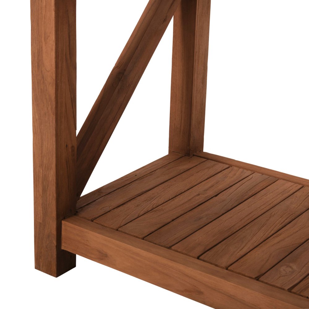 BÜCHERREGAL RECYCELTES TEAK IN NATURAL 150x45x200Hcm