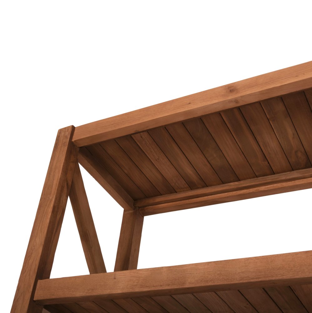 BÜCHERREGAL RECYCELTES TEAK IN NATURAL 150x45x200Hcm
