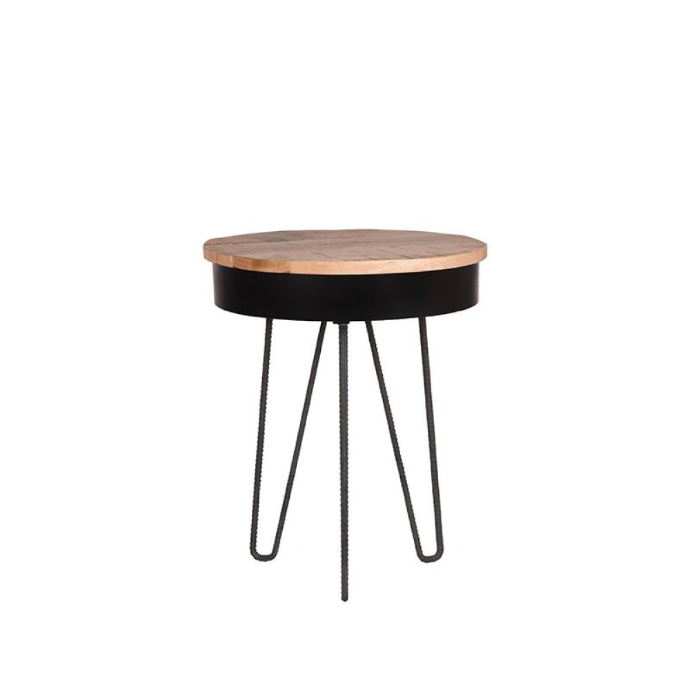 Beistelltisch SARIA aus natur Mangoholz 44x44x53 cm | Baumstamm Möbel