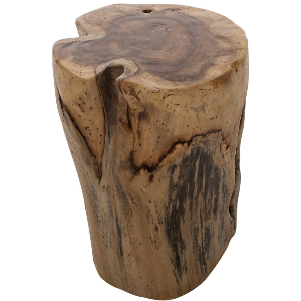 STUMP BEISTELLTISCH STAMM AUS MASSIVEM TEAK NATURAL Φ30-35X45