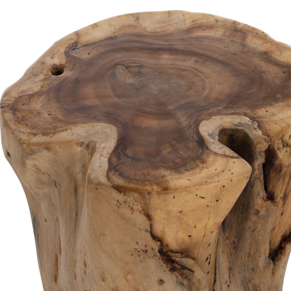 STUMP BEISTELLTISCH STAMM AUS MASSIVEM TEAK NATURAL Φ30-35X45
