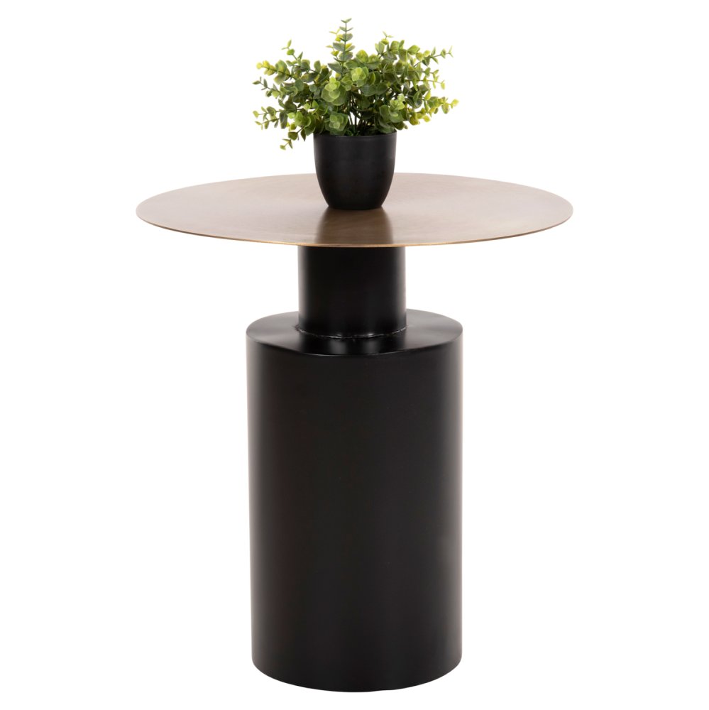 CUTTY BEISTELLTISCH METALLIC SCHWARZ-DUNKELKUPFER Φ51X55,5cm