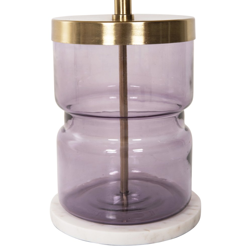 HAILEY BEISTELLTISCH LILA GLAS-GOLDMETALL Φ39,5x45Hcm