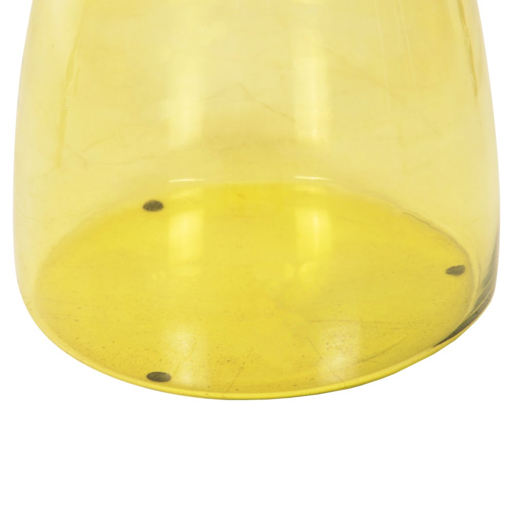 BEISTELLTISCH RANE HELLGRÜNES GLAS, METALLPLATTE IN GOLD, Φ36x47Hcm