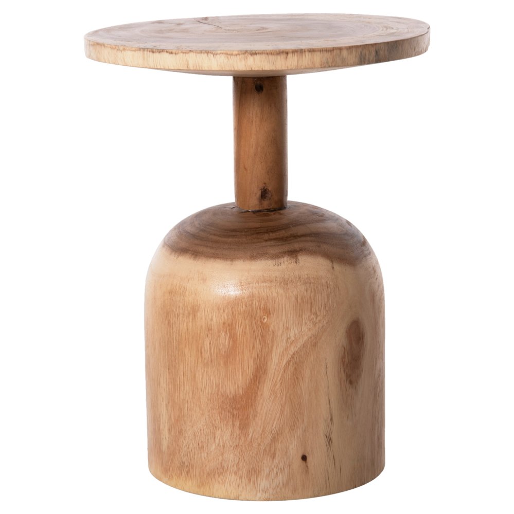 BEISTELLTISCH RUND MASSIVES SUARHOLZ IN NATÜRLICHER FARBE Φ38,5x51,5Hcm