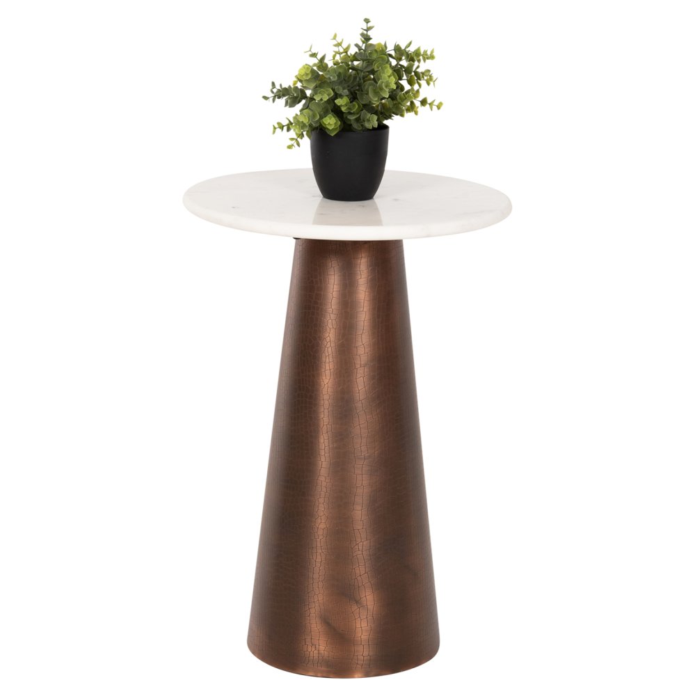 BEISTELLTISCH FODEN WEISSER MARMOR UND METALL Φ40,5x59H