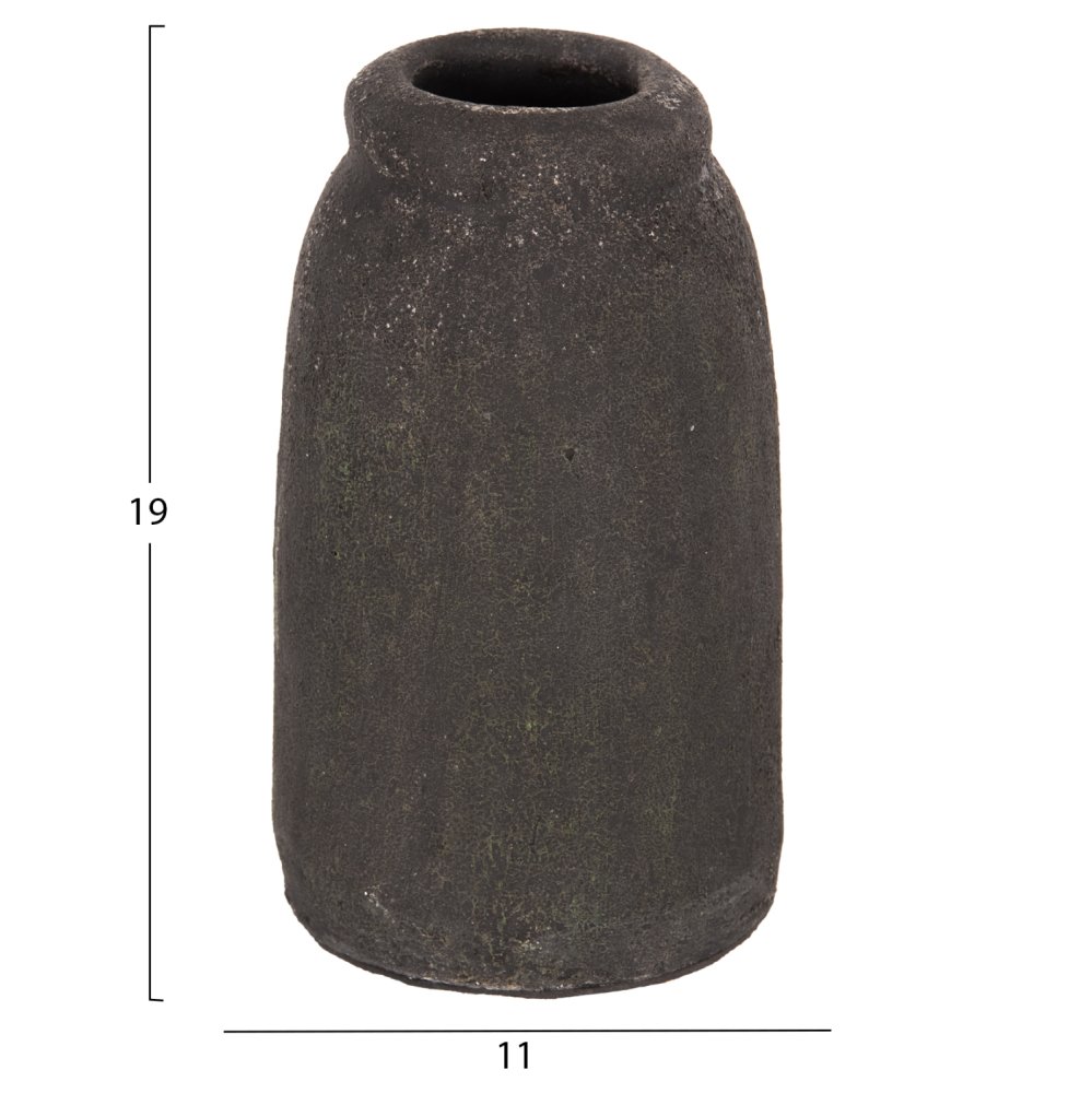 DECOR VASES 3PCS TERRACOTTA FOSSIL GREY