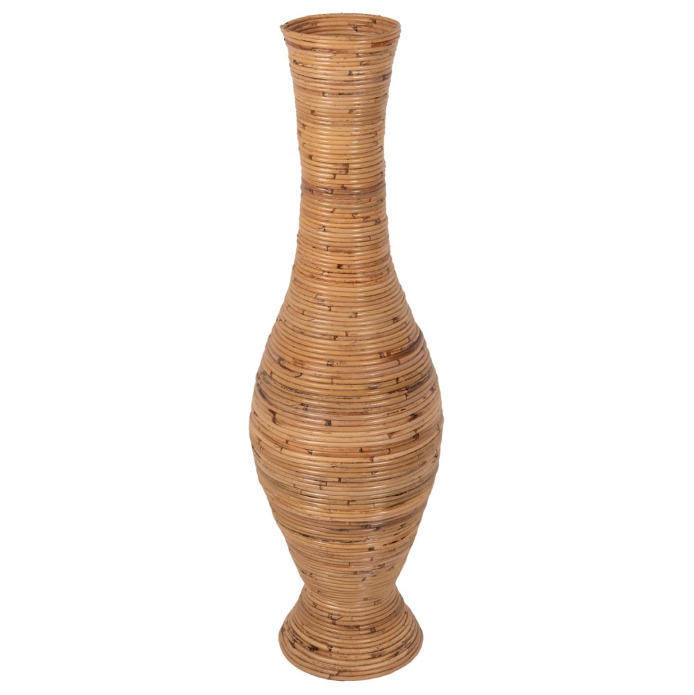 DECORATIVE FLOOR VASE RATTAN IN NATURAL COLOR Φ30x100Hcm