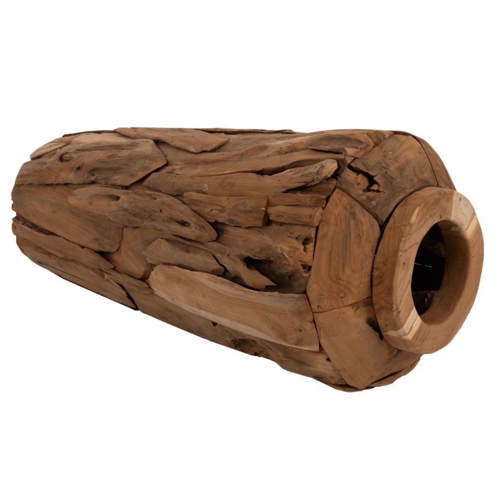 DEKORATIVE BODENVASE ZENIA RECYCELTE TEAKHOLZSTÜCKE IN NATÜRLICHER FARBE Φ40x80Hcm