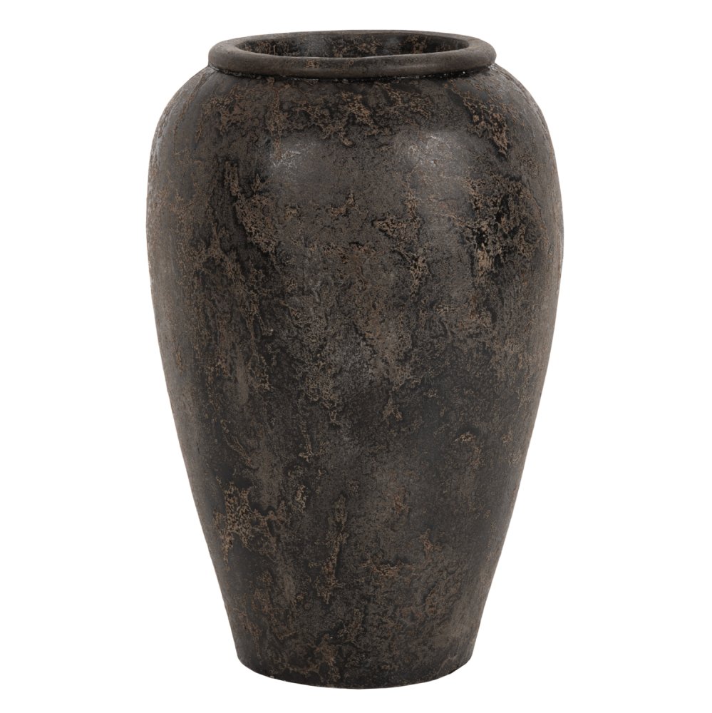 DEKORATIVE BODENVASE SPARTA TERRAKOTA IN SCHWARZER FARBE Φ47x69Hcm