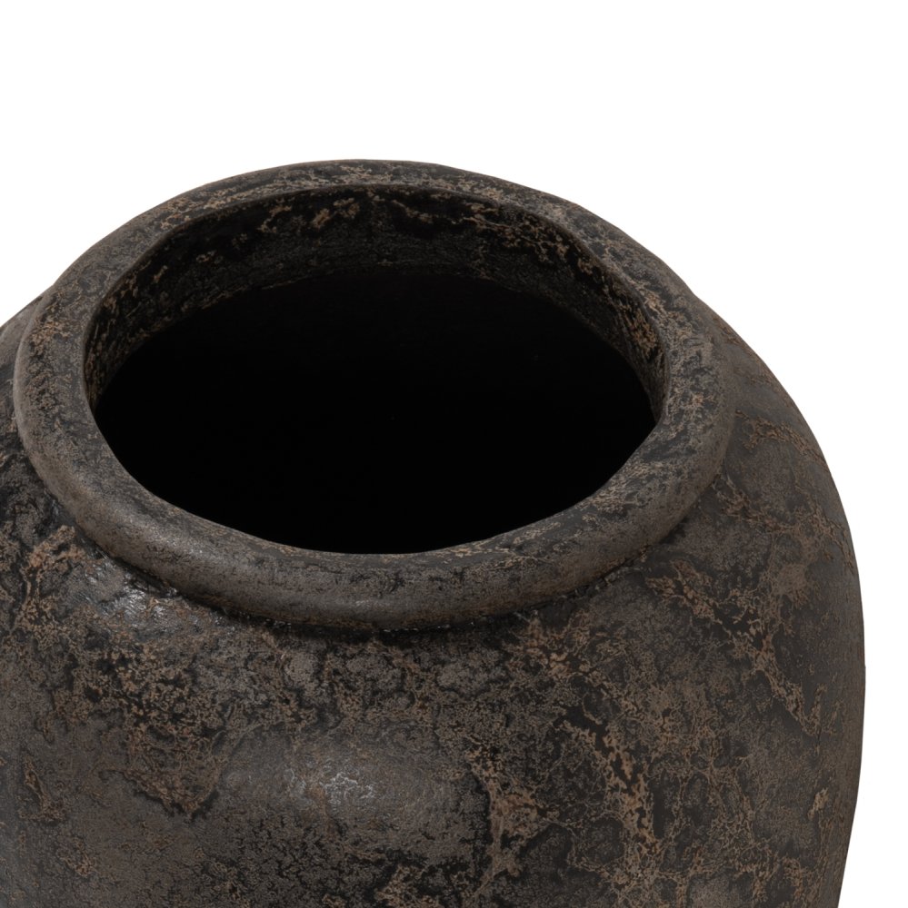 DEKORATIVE BODENVASE SPARTA TERRAKOTA IN SCHWARZER FARBE Φ47x69Hcm