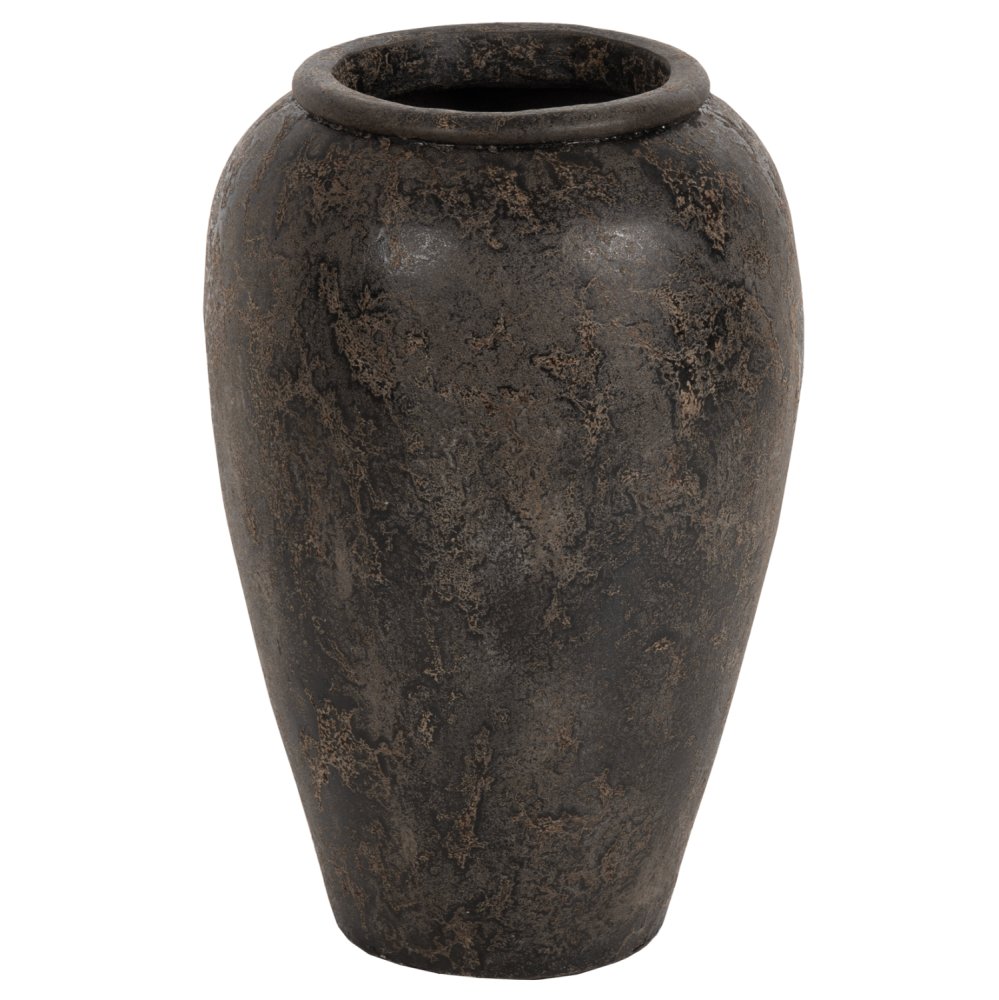 DEKORATIVE BODENVASE SPARTA TERRAKOTA IN SCHWARZER FARBE Φ47x69Hcm