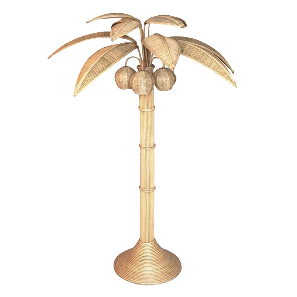 DEKORATIVER BAUM MIT KOKOSNÜSSEN AUS NATÜRLICHEM RATTAN Φ132x237cm