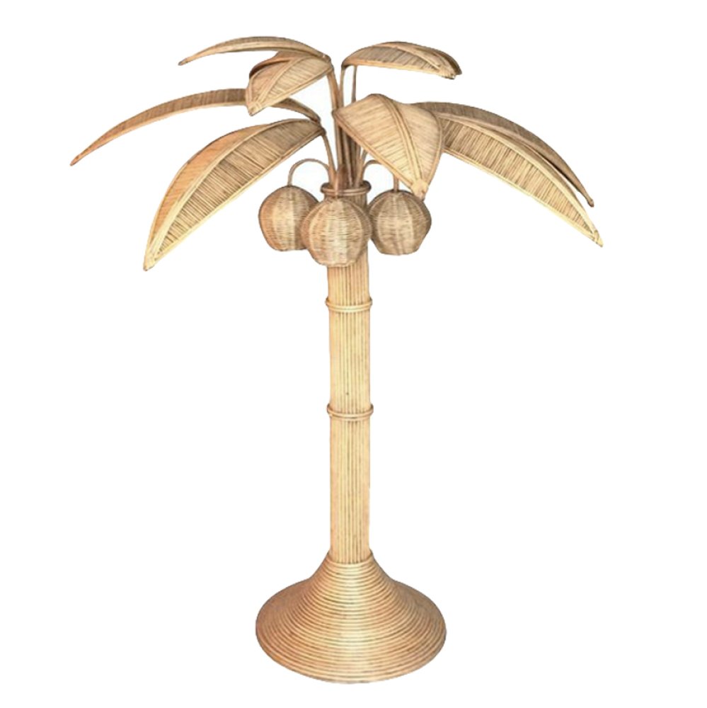 DEKORATIVER BAUM MIT KOKOSNÜSSEN AUS NATÜRLICHEM RATTAN Φ112x145 cm