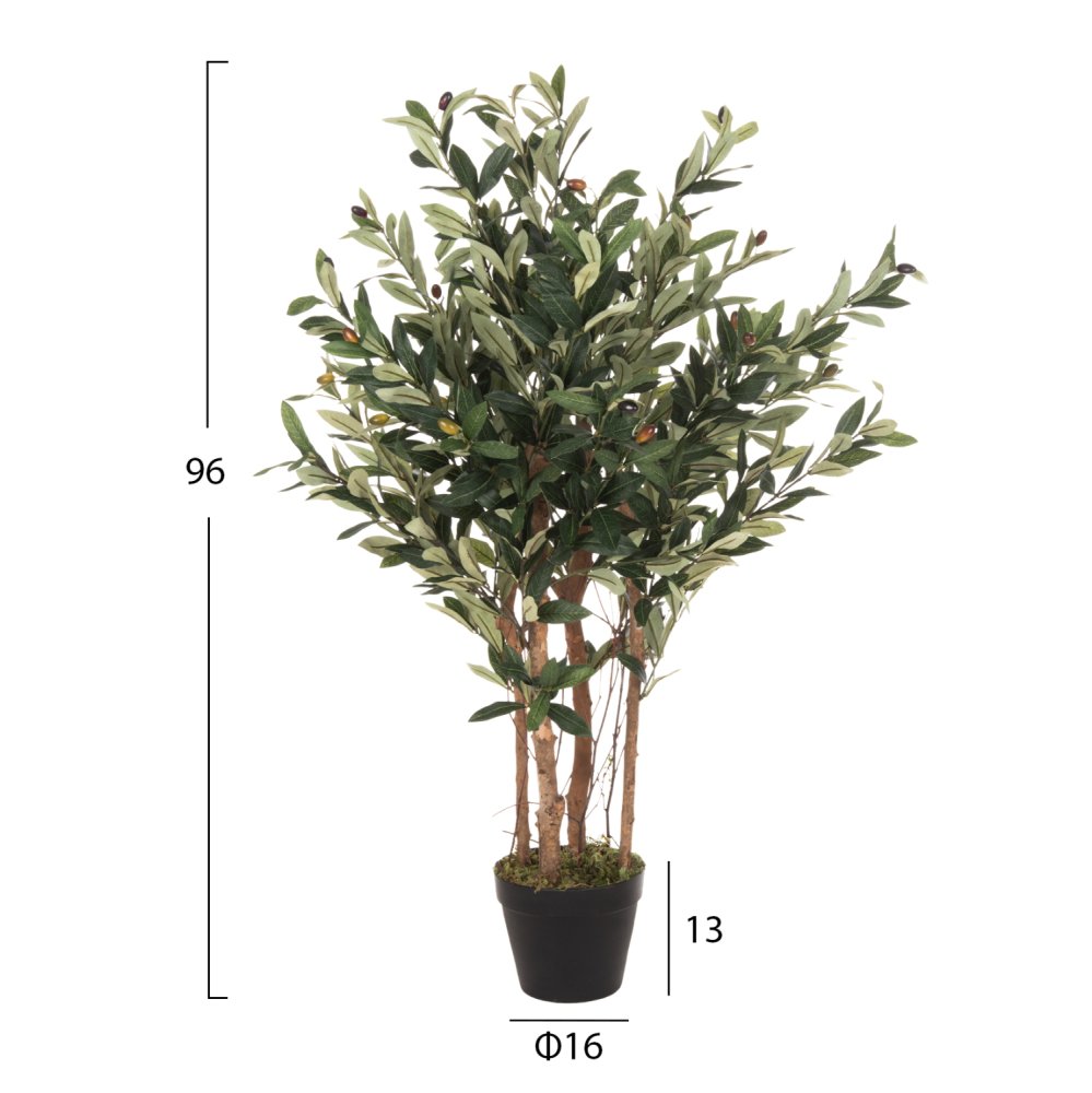 DEKORATIVE SYNTHETISCHE PFLANZE OLIVENBAUM IM TOPF 96cm