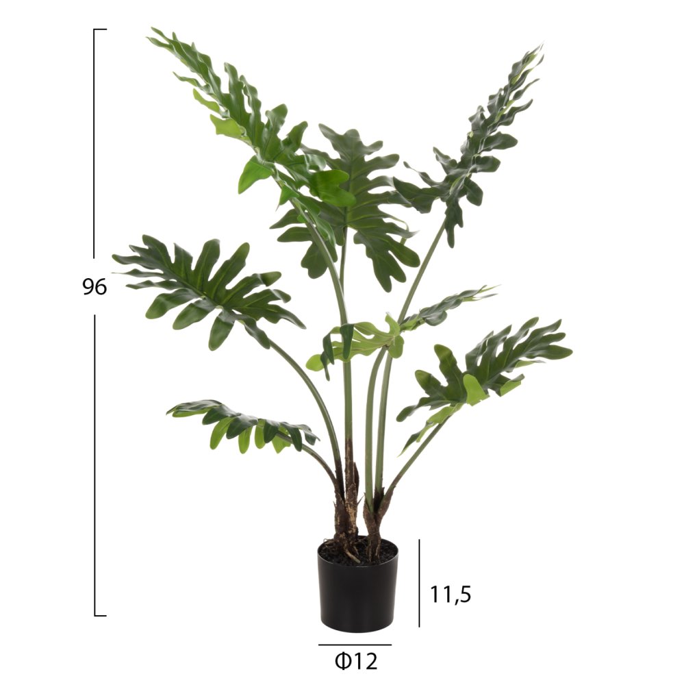 DEKORATIVE SYNTHETISCHE PFLANZE BLATTBAUM IM TOPF 96 cm