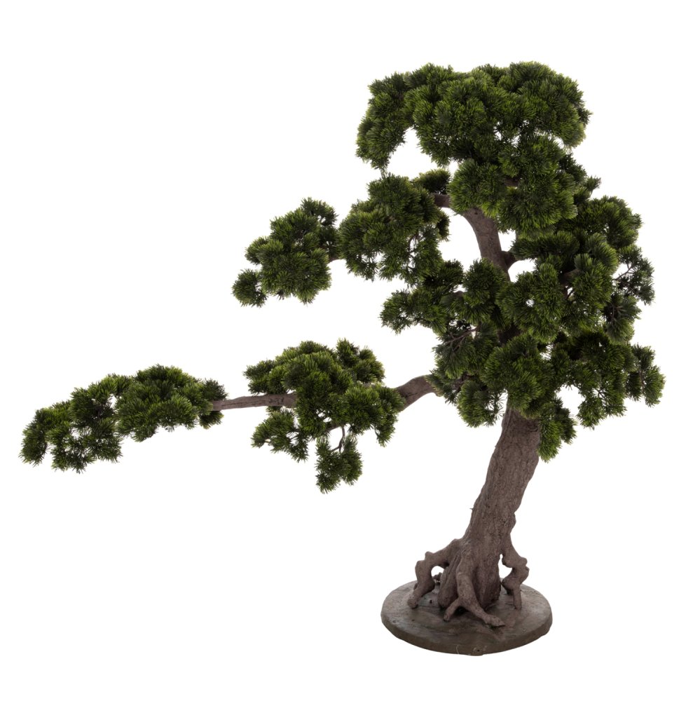 DEKORATIVE SYNTHETISCHE PFLANZE IM TOPF SCHÖNER KIEFERBAUM (BONSAI) 55x130x114Hcm